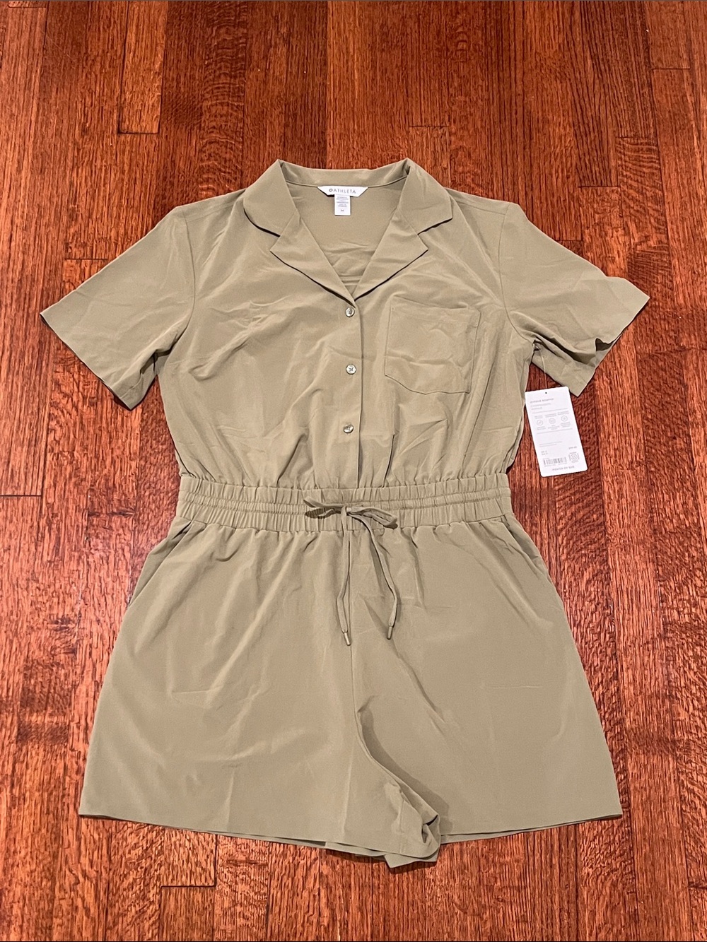 NWT Athleta Short-Sleeve One-Piece Shorts ‘Avenue’ Romper